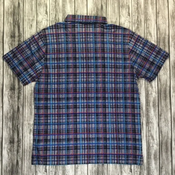 Bugatchi Designer Mens Plaid Golf Polo Shirt NWOT